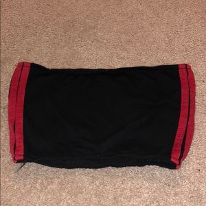 black with red stripes Bandeau Top